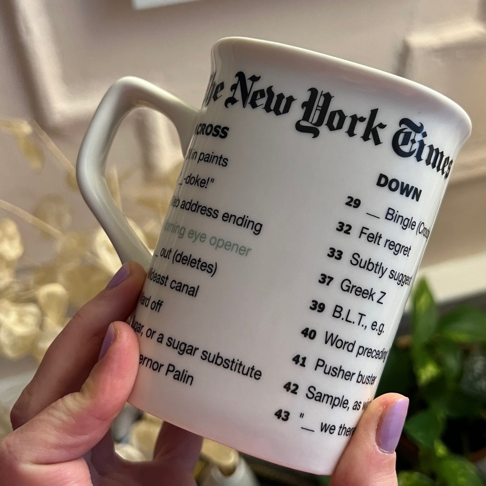 Fishs Eddy X NYT crossword mug